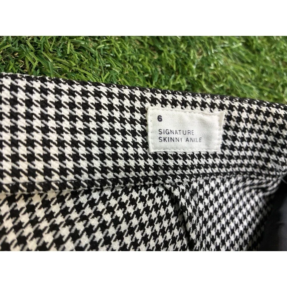 GAP Signature Skinny Ankle Pants Women’s Size 6 NWT Black White Houndstooth